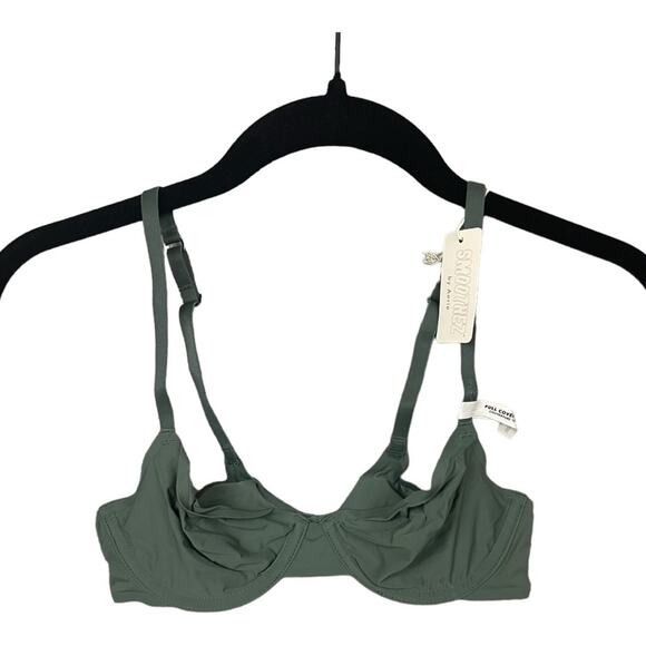 Aerie SMOOTHEZ Mesh Unlined Bra in Royal Palm 32B NWT - Picture 3 of 9